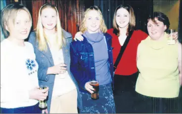  ?? ?? L-r: Elma Twomey, Sinead, Lisa and Keara O’Connor along with Carmel O’Brien, enjoying the TR Dallas Concert in The Rathcormac Inn 21 years ago.