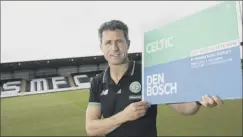  ??  ?? Celtic No 2 John Collins promotes tonight’s friendly with Den Bosch