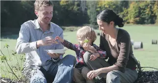  ??  ?? Sean Butler and Genevieve LeGal-Leblanc, along with their son Theo, have a new farm called Ferme et Forêt.