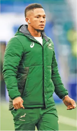  ?? Picture: Gallo Images ?? IN HOT WATER. Springbok flyhalf Elton Jantjies has appeared in court for ‘unruly behaviour’ during a flight from Turkey.