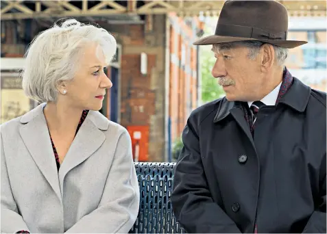  ??  ?? Eye on the prize: Ian Mckellen plays Roy Courtnay, a conman who wheedles his way into the life of Betty (Helen Mirren), in a new film based on the book by Nicholas Searle, below