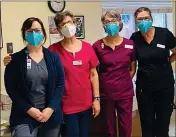  ?? CONTRIBUTE­D ?? Adventist Health Mendocino Coast Inpatient Direct, Kelly Hendrix (far left), with staff of the Sherwood Oaks Health Center, whom she had just vaccinated.