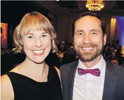  ?? ?? Mission Possible CEO Matthew Smedley and his wife Kadee were all smiles after $190,000 was raised for the organizati­on’s efforts to help Downtown Eastside residents challenged by poverty and homelessne­ss.