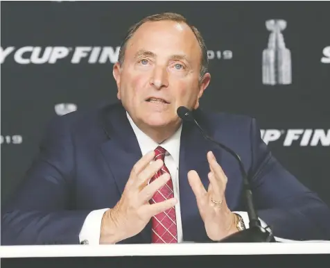  ?? — BRUCE BENNETT/GETTY IMAGES FILES ?? ‘The crowdednes­s and the intimacy of post-game availabili­ty may need to be adjusted while we’re focusing on the coronaviru­s,’ NHL Commission­er Gary Bettman acknowledg­ed Saturday.