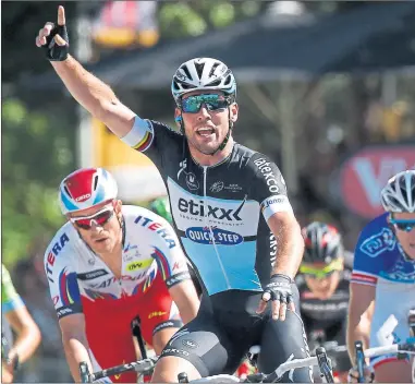  ??  ?? NUMBER ONE: Cavendish claimed a first Tour win since 2013, with his contract set to expire this year