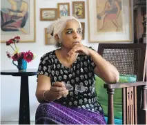  ?? SAURABH DAS/THE ASSOCIATED PRESS ?? Indian playwright and theatre actress Maya Krishna Rao at her residence in New Delhi on Wednesday. More than 40 novelists, essayists, playwright­s and poets have returned awards they received from India’s prestigiou­s literary academy.