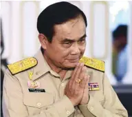  ??  ?? Thai Prime Minister Prayut Chan-O-Cha attending a reception in Bangkok.