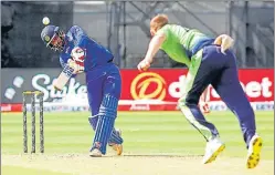  ?? AFP ?? Deepak Hooda scored a 57-ball 104 to guide India to 225/7 in the second T20 vs Ireland.