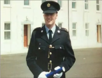  ??  ?? Garda Colm Horkan at his graduation from Templemore College in 1996.