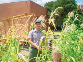  ?? COURTESY OF THE NEW MEXICO DEPARTMENT OF CULTURAL AFFAIRS ?? Ranger Ethan Ortega in a field outside the Coronado Historic Site in Bernalillo. Ortega has been named the new Instructio­nal Coordinato­r for the New Mexico Historic Sites.