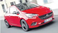  ?? Foto: GM Company ?? Der rote Blitz: Opels Turbo-Corsa macht Laune.