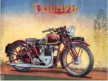  ??  ?? Speed Twin of 1939 with girder forks – a true icon of 1930s motorcycli­ng