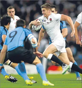  ??  ?? Owen Farrell in action against Uruguay in Manchester in 2015