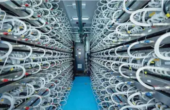  ?? ?? Exahertz’s blockchain data centre in Salalah based on BITMAIN’S hydro-cooling mining technology.