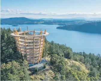  ?? MALAHAT SKYWALK ?? Set to open this summer, the Malahat Skywalk is a 600-metre elevated walkway through a forest of arbutus and Douglas fir trees to the top of a spiral tower with a 360-degree view of the surroundin­g area.