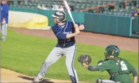  ?? BY SAM BLUM — SBLUM@DIGITALFIR­STMEDIA.COM ?? Peter Herman bats in the sixth inning of Saratoga’s 5-3 loss to Shen on Saturday at Joe Bruno Stadium in Troy.