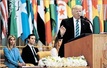  ?? MANDEL NGAN/ GETTY-AFP ?? President Trump urged Arab and Muslim nations to confront religious extremists and violent militants in their lands.