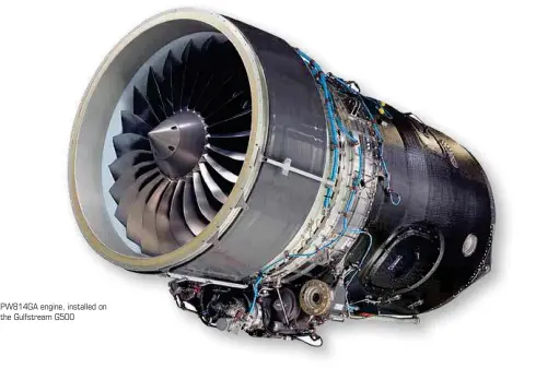  ??  ?? PW814GA engine, installed on the Gulfstream G500