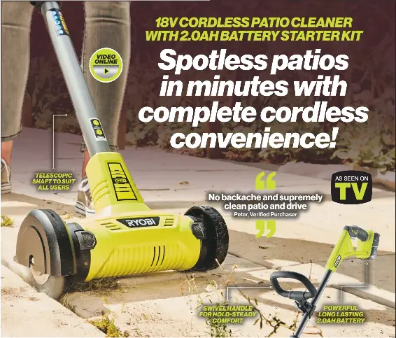 18v cordless patio cleaner with wire brush new arrivals