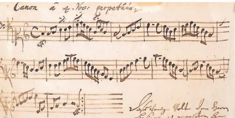  ?? FOTO: HARVARD/IMSLP ?? Auch Handschrif­ten findet man bei IMSLP, hier von Johann Sebastian Bach den Canon BWV 1073.
