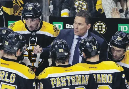 ?? ELISE AMENDOLA/THE ASSOCIATED PRESS ?? Interim coach Bruce Cassidy has had an immediate impact on the Boston Bruins, with three wins in as many games since taking over from Claude Julien. That last win, a 4-0 victory Sunday, came against the Montreal Canadiens, who have lost 10 of their...