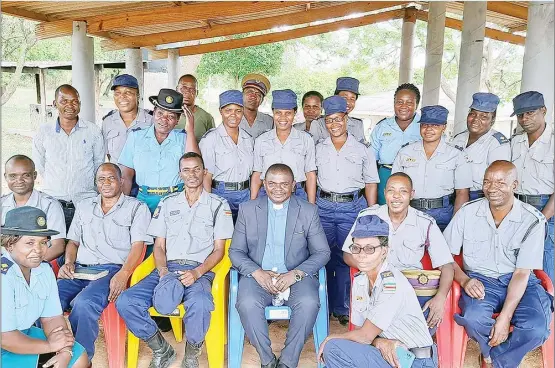  ?? ?? PRAYER WARRIORS . . . This is the Mashonalan­d Central ZRP Lunch Hour Prayer Team led by Taurai Emmanuel Maforo of the United Methodist Church Bindura Circuit