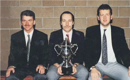  ??  ?? The British Isles Triples champions of 1991 were the Sunderland triple of Gary R Smith, Jimmy Lambert and Richie McKie.