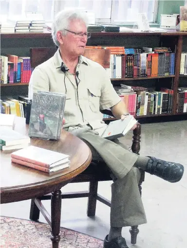  ?? FILE ?? Anthony Winkler reading from his novel ‘Crocodile’ at Bookland, New Kingston, a few years ago.