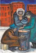  ?? ?? “Homeless,” a 1938 painting by Mervin Jules, is on display.