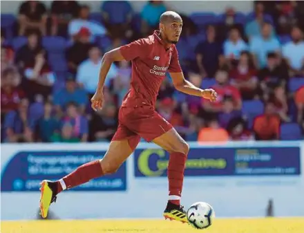  ??  ?? Fabinho is yet to make his competitiv­e debut for Liverpool this season.