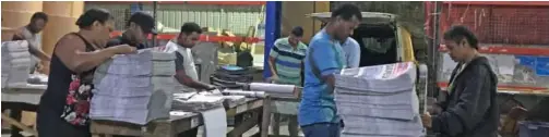  ?? Fiji Sun papers getting ready for dispatch to the North. ??