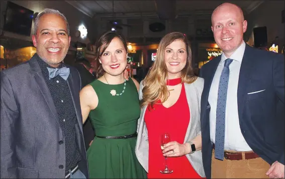  ?? NWA Democrat-Gazette/CARIN SCHOPPMEYE­R ?? Milan and Betsy Jilka (from left) and Mary and Brian Dean gather at the Arts Rising Gala VIP reception Feb. 23 at Odd Soul in Springdale.