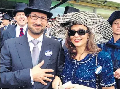  ?? Pictures: OLIVE PRESS, MIRRORPIX, ITV / REX ?? HIGH LIFE: Masqueradi­ng as Marc Ros Rodriguez with his wife Maria in the Royal Enclosure at Ascot