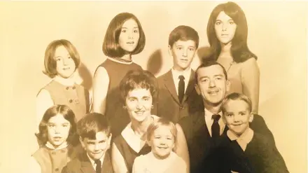  ?? MEG KISSINGER ?? The Kissinger family, as seen in 1965, includes Patty, in the front row from left, Billy, Molly on mother Jean’s lap, and Danny on father Holmer’s lap. In the back row are Meg, from left, Nancy, Jake and Mary Kay.