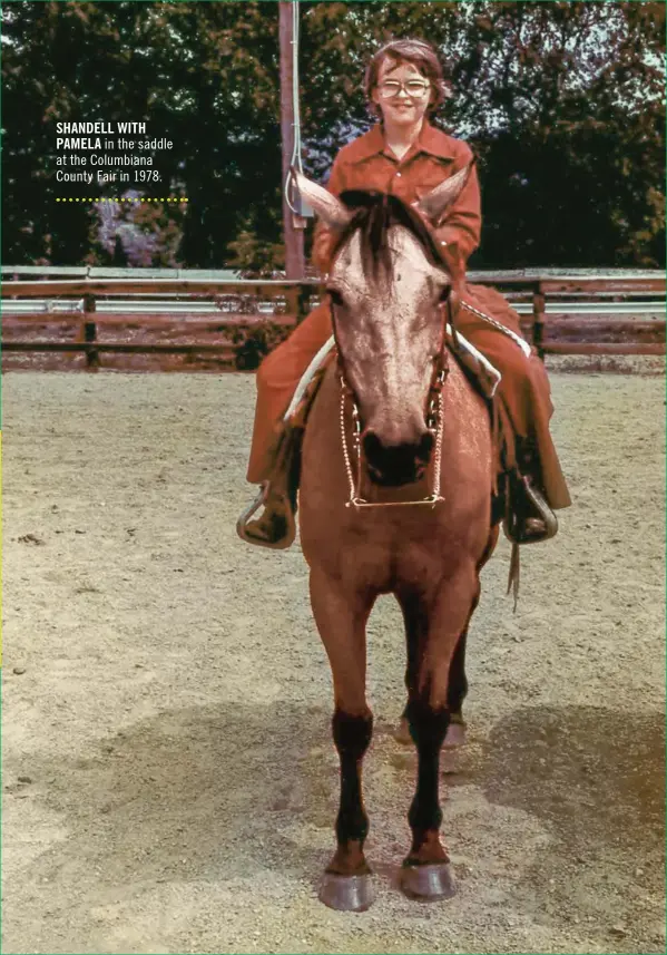  ??  ?? SHANDELL WITH PAMELA in the saddle at the Columbiana County Fair in 1978.