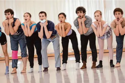  ?? Santiago Mejia/The Chronicle ?? Dancers rehearse a piece with choreograp­hy by Danielle Rowe at San Francisco Ballet in August. The company commission­ed nine internatio­nal choreograp­hers to create nine new ballets.