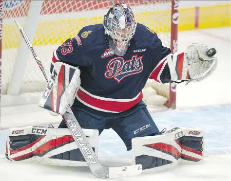  ?? TROY FLEECE ?? Regina Pats goalie Max Paddock has given his team quality minutes from the backup position.