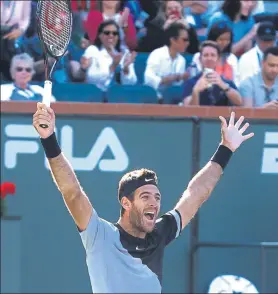  ?? FOTO: EFE ?? Juan Martín del Potro, primer título de Masters 1.000 ATP de su carrera