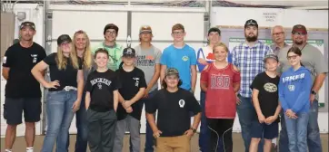  ?? Morgan County CSU Extension / Courtesy photo ?? Morgan County junior and senior 4-H air rifle and air pistol shooting sports members and coaches are shown prior to beginning the 2021 Morgan County Fair Shoot.