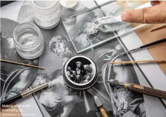  ?? ?? Making of grisaille enameling by Vacheron Constantin.