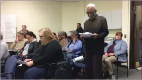  ?? EVAN BRANDT — MEDIANEWS GROUP ?? Tyrone Robinson, a member of the Pottstown chapter of the NAACP, addresses the New Hanover supervisor­s.