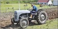  ?? 06_a26auch05 ?? Bob Clark’s son, Andrew, tries his hand at ploughing in preparatio­n for the sowing of black oats.