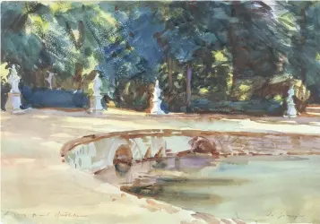  ??  ?? Pool in the Garden of La Granja (1903). He relished the combinatio­n of statuary, trees and water