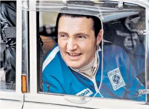  ?? ?? Hopkirk, above, in 1970, and below, with his co-driver Henry Liddon at the controvers­ial 1966 Monte Carlo Rally