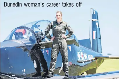  ?? PHOTO : NEW ZEALAND DEFENCE FORCE ?? Trailblaze­r . . . Lieutenant Jo Brook, from Dunedin, is New Zealand’s first female navy pilot.