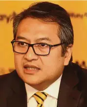  ??  ?? Strong momentum: Amirul says the bank sees a strong momentum in the consumer segment in tandem with economic growth but believes that there will be a slowdown in corporate sector lending.