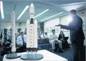  ?? Brendan Smialowski Getty Images ?? SPACEX CEO Elon Musk announces the Falcon Heavy at a news conference in Washington in April.