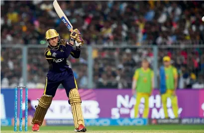  ?? AFP ?? Shubman Gill played an important innings of 57 not out in Kolkata’s six-wicket win over Chennai on Thursday. —