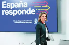  ?? EFE ?? La ministra de Transición Ecológica, Teresa Ribera