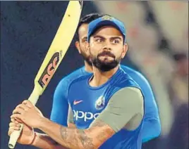  ?? PTI ?? India captain Virat Kohli enjoyed a session of lefthand cricket in Hyderabad on Friday.